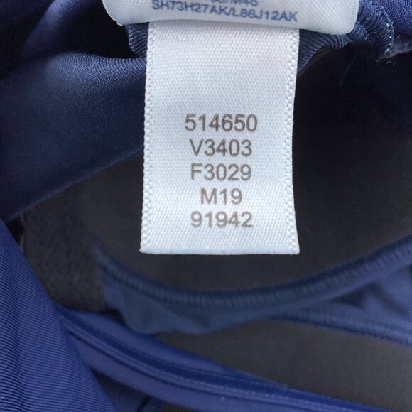 Lands End 1pc Swimsuit Women 10 blue Purple Pad Bra Wide Strap Asymmetric Tank - Picture 7 of 8